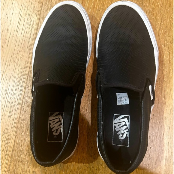 Black leather slip on vans - Picture 1 of 6